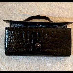 LAI Genuine alligator black clutch bag